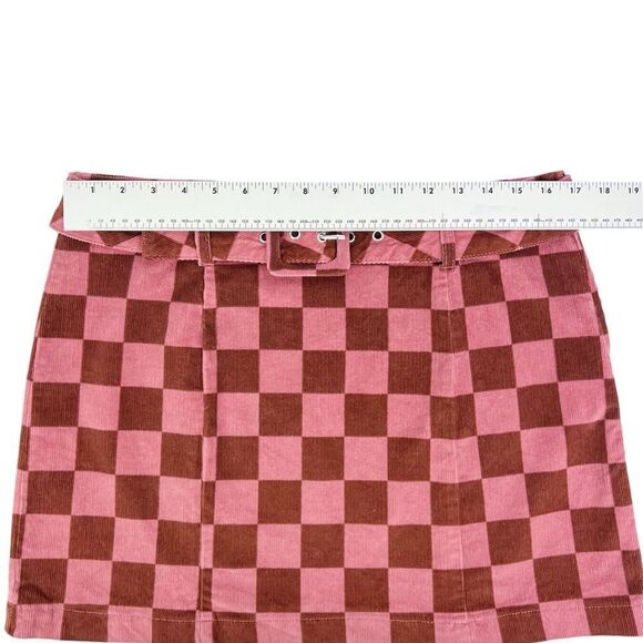 Wild Fable Pink Checkered Mini Skirt 12 - Picture 4 of 6